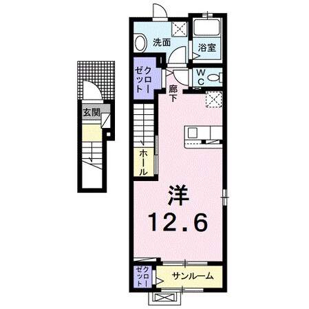 アンジュー北吉井　Ｂの物件間取画像